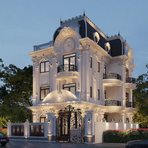 Biệt thự mái Mansard đẹp 4 tầng mặt tiền 9 mét