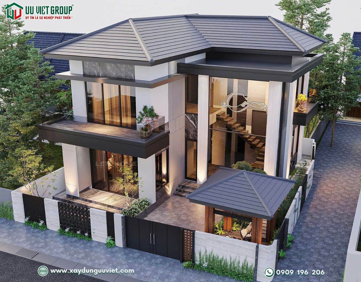 Vila hiện đại 2 tầng mái nhật