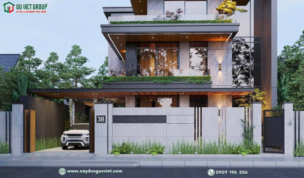 biệt thự mái nhật 3 tầng