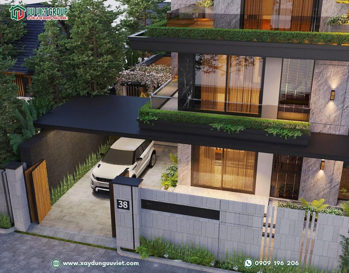 biệt thự mái nhật 3 tầng