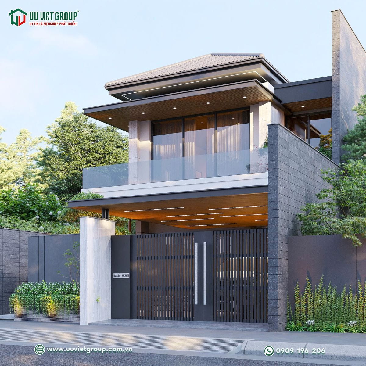 Biệt thự hiện đại mái nhật 