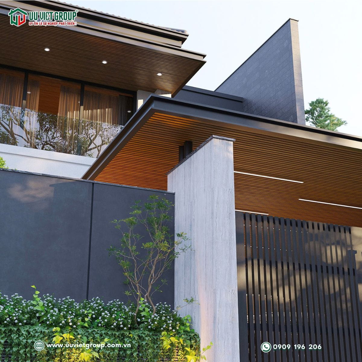 Biệt thự hiện đại mái nhật 